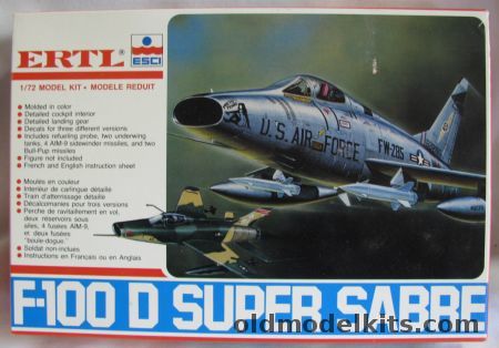 ESCI 1/72 North American F-100A/F-100B/F-100C/F-100D Super Sabre - 481 TFS / 184 TFS Arkansas Air National Guard / French E.C. 4/11 'Jura' / Denmark (Danish) 730 Sq, 8557 plastic model kit